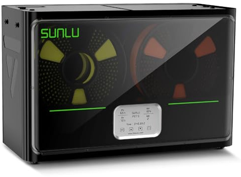 SUNLU Essiccatore ufficiale del filamento della stampante 3D S4, capacità di 4 bobine, aggiornato 3 ventole di circolazione, riscaldatore PTC 350W, temperatura massima 70℃, controllo intelligente