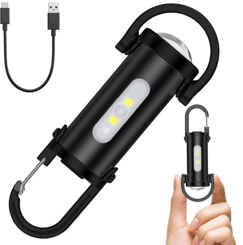 TaimeiMao Superhelle Mini-Schlüsselanhänger, Superhelle Mini Led Taschenlampe,1200 Lumen 6 Modi LED Licht, Für Haushalt Outdoorarbeit Reisen Camping