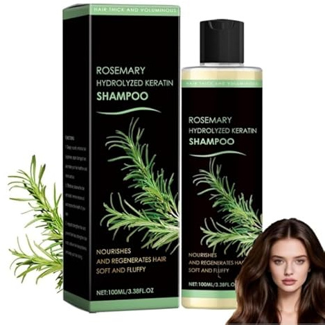Organic Rosemary Hair Growth Shampoo, 2026 New Rosmarin-Haarverdickungsshampoo, Natural Thickening & Strengthening Shampoo with Hydrolyzed Keratin for Thinning Hair & Hair Loss, for Men & Women