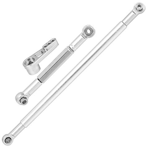 Drfeify RC Car Steering Rod, Aluminum Alloy Pull Rod for MN86K 1/12 RC Car with Adjustable Turnbuckles and Enhanced Stability (Silver)