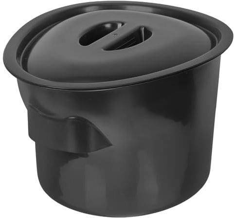 HOLIDYOYO Pot de Chambre Plastique 5L avec Couvercle pour Adultes et Personnes Âgées Seau à Urine Contour Simple pour Usage Domestique