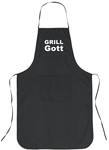 Geschenke mit Namen Grillschürze, Chefkoch mit Aufdruck GRILLGOTT, schwarz, aus Baumwolle, One Size