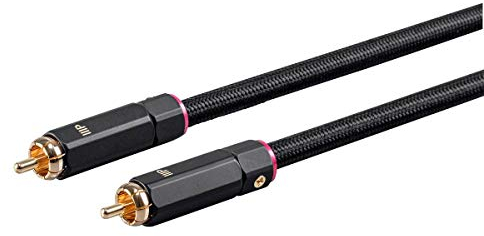 Monoprice Onix Series Digital Coaxial Audio/Video RCA Subwoofer CL2 Rated Cable, RG-6/U 75-ohm 35ft Black