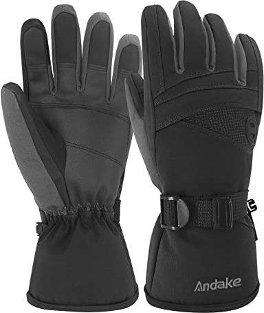 Andake Touchscreen wählbar | warm wasserdicht Winddicht rutschfest atmungsaktiv | Handschuhe Skihandschuhe Winterhandschuhe Thermohandschuhe Damen Frauen, Weiß+Touchscreen, M
