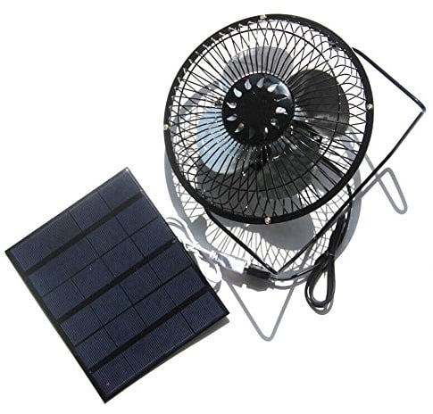 NUZAMAS Ventilateur 3,5 W 6 V alimenté par panneau solaire de 15,2 cm pour camping, caravane, yacht, serre, niche, poulailler