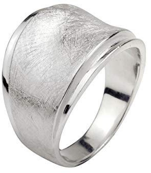 SILBERMOOS XL XXL Ringe in großen Größen Damenring Bandring zwei Stufen gebürstet glänzend Sterling Silber 925 Größen 64, 66, 68, 70, Größe:64