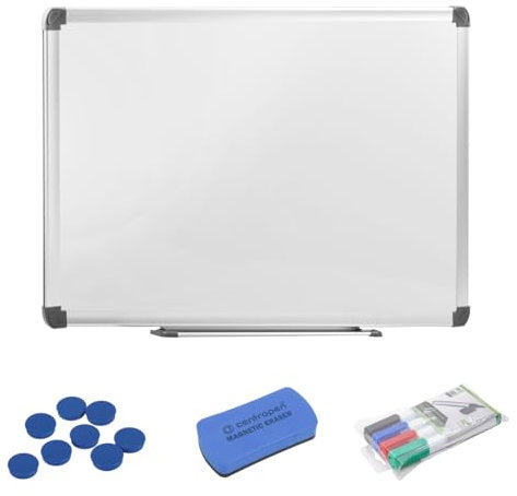 Danieli | Lavagna magnetica da parete con 8 pennarelli cancellabili, 8 calamite, 1 cancellino magnetico. Vaschetta porta accessori e Kit di fissaggio incluso. (60x45x1,5)