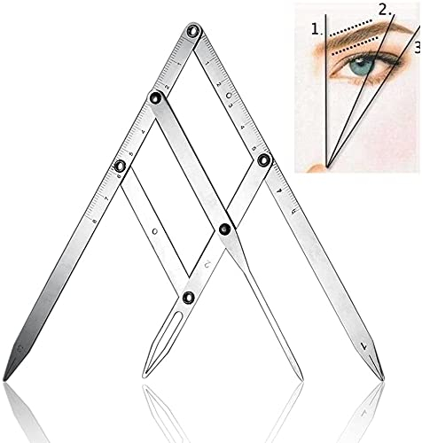 Namvo sopracciglio Tatuaggio Righello Medio Calibro, Acciaio Inossidabile Pieghevole sopracciglio microblading Stencil Trucco Permanente Strumento di Misura Riutilizzabile