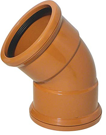45° Bend (Double Socket) 110mm Underground Drainage Pipe Fittings Bend Trap Gulley Socket Grid Coupler