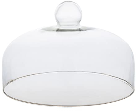 Holibanna Serving Tray Round Round Glass Cloche Dome Clear Cake Display Cover Food Plate Lid Platter Cover for Home Baking Cake Dessert Display Tray 30CM Screen Tent
