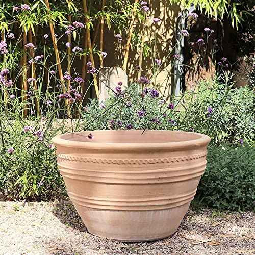 Palatina Werkstatt, Terracotta Pflanzkübel frostfester Blumentopf in verschiedenen Größen, Garten Terrasse Veronica (70 cm)