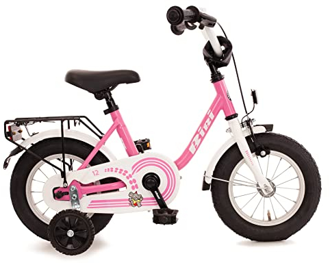 Bachtenkirch 12 Zoll Kinderfahrrad mit Rücktrittbremse und Stützräder Fahrrad Kinderrad Mädchen Pink