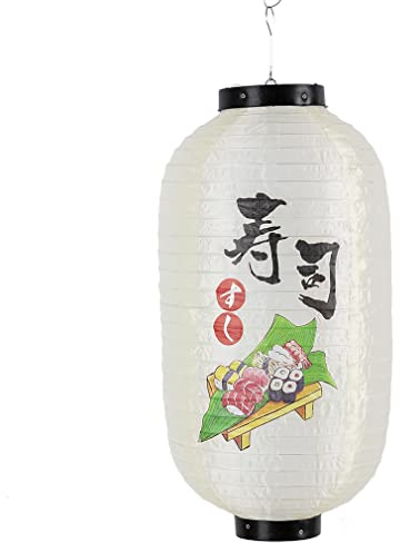 lachineuse – Japanische Laterne – Sushi-Design – Dekoration für drinnen und draußen – mehrfarbig – 22 x 45 cm – Kunststoffbeschichtung – Asiatische Japan-Dekoration & Geschenkidee