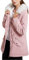 amropi Femmes Manteau de Parka d'hiver Blouson Veste avec Capuche en Fourrure Rose, XS