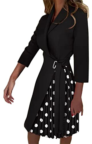 Frauen Elegantes Abendkleid Mode Elegantes Kleid Party Festliches Partykleid Mit Schlitz Gebunden Detail Figurbetontes Silm Kleid Schlichtes Schalkragen Plissee Blazer Kleid Damen Kleid Spitzenkleid