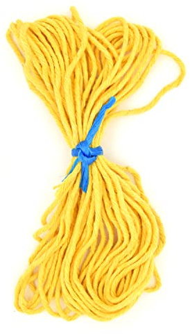 Premium Yellow Macrame Cord, 20 m / 65 ft of 3 mm Thick Natural Cotton Thread Yarn Macrame Rope for Wall Hangings, Plant Hangers, DIY Crafts, Home Decorations, Gift Wrapping (Hank)