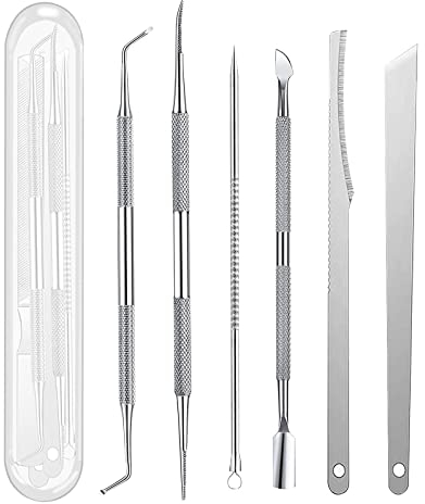 6PCS Ingrown Toenail Tool Toenail File Toe Nail Kit Cuticle and Nail Care Set Stainless Steel Ingrown Toenail Tool Pedicure Tool Kit For Manicure and Pedicure Use Personal Care (6Pcs/set)