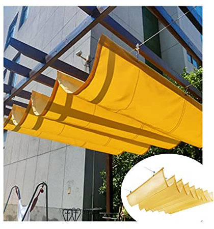 SHUITUKOUU Voile D'ombrage en Forme De U À Suspendre, Voiles D'Ombrage Ondulées Rétractables，Store Enrouleur Coulissant en Forme De U avec Kit De Montage,sur Mesure (Size : W1.1*L3m/W3.60*L9.84ft)