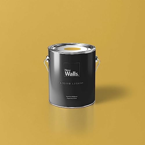 New Walls Vernice da parete di alta qualità, giallo, senape, liquido Luxury per interni, 2,5 l