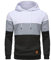 YuKaiChen Herren Pullover Herren Patchwork Hoodie Langarm Jacquard Kaputzenpullover Farbblock Sweatshirt mit Taschen Weiß Hellgrau Schwarz Groß