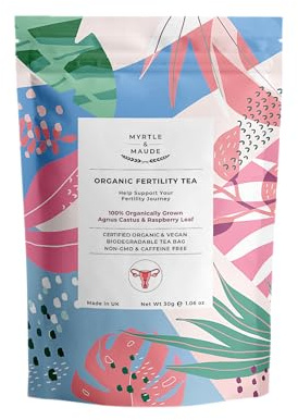 Myrtle & Maude - Organic Fertility Tea for Women, Herbal Tea for Hormone Balance, Menstrual Support, Reproductive Health, Raspberry Leaf, Nettle Leaf, Spearmint Leaf, Peppermint, Caffeine-Free, Vegan