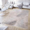 TAPISO Crystal Teppich Kurzflor Glänzend Grau Weiß Gold Palmenblätter Feder 3D Effekt Wohnzimmer Schlafzimmer Modern Design ÖKO-TEX 200 x 300 cm
