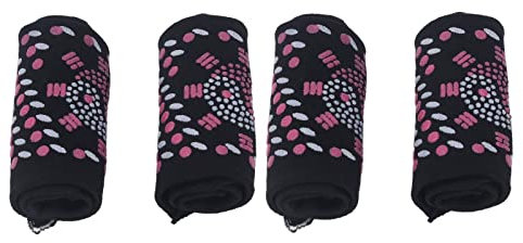 Self Heating Socks Warm Socks Self Heating Socks Winter for Heated Socks for Heated Socks Cold Feet Comfortable Pairs Breathable Cotton 4Pcs Microwavable Heat Pads (Black)