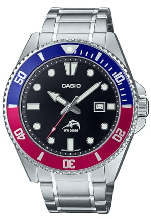 Casio Men's Analog Quartz Watch with Stainless Steel Strap MDV-106DD-1A3VCF