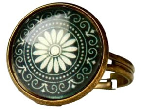 Ring Glascabochon Mandala Portugal