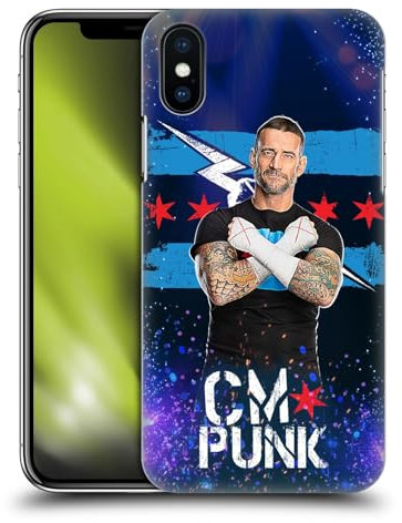 Head Case Designs Licenza Ufficiale WWE Ritratto CM Punk Custodia Cover Dura per Parte Posteriore Compatibile con Apple iPhone X/iPhone XS