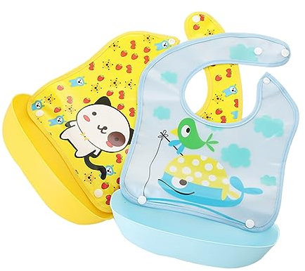 ibasenice Verstellbare Babylätzchen 2st Lätzchen Für Kleinkinder Baby Wasserdicht Reisbeutel