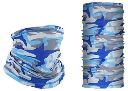 ABTAA Elastisches Kopftuch Multifunktionstuch Bandana Winddicht Atmungsaktiv UV-Schutz Schlauchschal für Radfahren Wandern, Armee Sky, Einheitsgröße