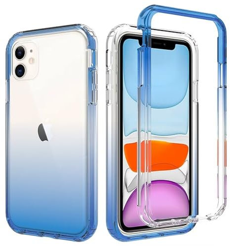 FMPCUON Funda para Google Pixel 7a Doble Cara 360 Grados Compatible Delantera + Trasera Carcasa con Silicona Transparente TPU + PC Case [con 2 Vidrio Cristal Templado], Azul
