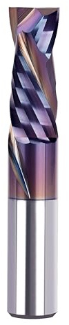 SpeTool Spiral Compression Router Bit with Coating 1/2 Inch Shank 1-1/4 Cutting Diameter Extra Long 3 InchSolid Carbide Router Bit Up Douwn Spiral Router Bits End Mill for CNC Wood Carving
