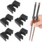 Reusable Chopstick Helper, Mabor 5 Pieces Training Chopsticks Hinges Connector Training Chopstick Learning for Adults, Beginner, Trainers or Learner (Black)