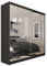 Margaret Hadas24 Kleiderschrank Darix mit Spiegel, Organizer, Mehrzweckschrank, Schwebetürenschrank, Garderobenschrank, Kleiderstange, Kleiderständer, Flurschrank, 2-türig, Schrank, schwarz, 200 cm