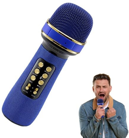 Nudorpn Cordless Microphone, Wireless Microphones - Portable Handheld Microphone Speaker, Multifunctional Cordless Microphone Voice Recorder, Music Player for Girls, Children and Adults