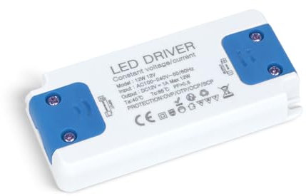 SUCIKORIO Transformador 220V a 12V 12W 1A, Fuente Alimentacion Constante Ultrafino LED Driver Controlador AC 220V a DC 12V Fuente de Alimentación LED de Bajo Voltaje para Tira LEDs, Lámparas