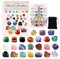24 Stück Weihnachten Adventskalender Kristalle Geschenkbox Weihnachten Natürliche Kristalle Reise Kristalle Chakra Dekorationen