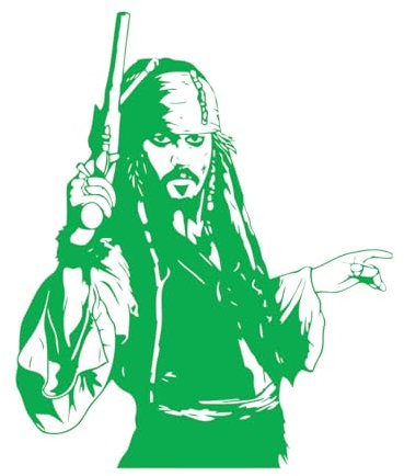 Wandaufkleber „Captain Jack Sparrow“, Vinyl, Piratenkunst, Abenteuerfilm, Dekoration für Zuhause, klein – 57 x 69 cm