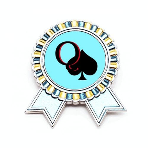 Peace Queen Spade Q Poker-Brosche Pin Gewinner Award Medaille, M, Metall
