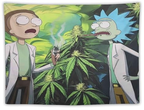 ADEIK Rick And Morty Wandteppich, Dekorativer Halloween-Wandteppich, Geeignet Für Schlafzimmer, Wohnzimmer, Urlaub