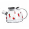 Amosfun 1 Pieza Tetera de café frío de fresa tetera de fresa elegante tetera linda jarra con tapa filtros de te tetera con infusor vajilla jarra de bebida Vidrio