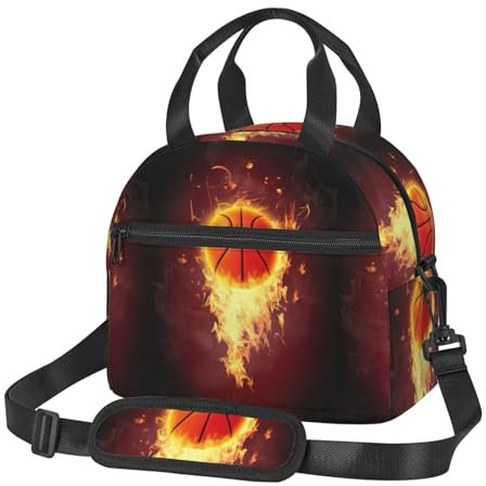 HKHLHLH Basketball Lunch Box Lunch Bag Insulated Reusable for Men Women Adults Work Travel