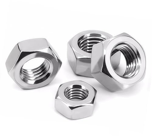 Drenky 25 Stück M4 Mutter DIN934 Standard Muttern Edelstahl A2 V2A Sechskant-Mutter, Edelstahlmuttern für Schrauben, Unterlegscheiben Und Gewindestangen