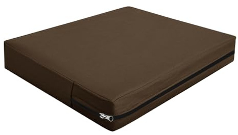 SYLC Wasserdicht Sitzkissenbezug Outdoor, Draußen Polsterbezug Mit Reißverschluss, Bezug Für Palettenkissen Wohnwagen Vollständiger Schutz (Coffee,68×63×12cm)