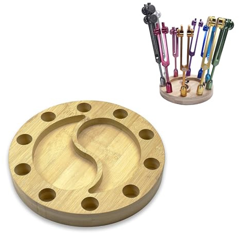 10pc Boot Holder for Sound Healing – Wooden Organizer for Weighted Tuning Forks | Gemstone Boot Storage Stand for Sound Therapy Accessories | Capacity: Holds 10 Boots