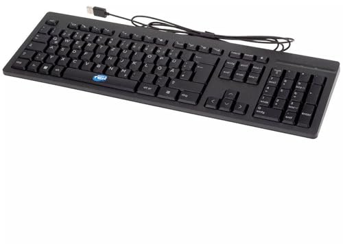 SIMPLETEK - Kabelgebundene USB-Tastatur mit deutschem QWERTZ-Layout in voller Größe mit leisen Tasten und neigbaren Füßen, schwarz