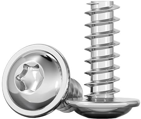 XUXPFJ Vis à tête Ronde à Six lobes en Acier Inoxydable 304 M6 M8 avec Tampon, vis antivol à tête Ronde avec clé(M6x16mm 10pcs)