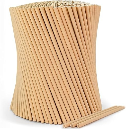 500 Pailles Papier Kraft - Lot de 500 pailles